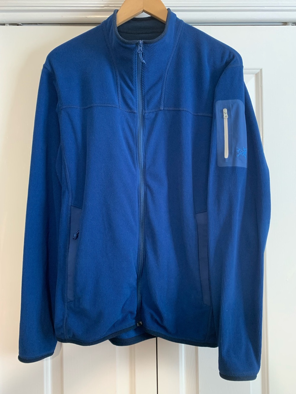 Arc’teryx Ribbed Lightweight Fleece Full Zip Cardigan Jacket MENS M BLUE